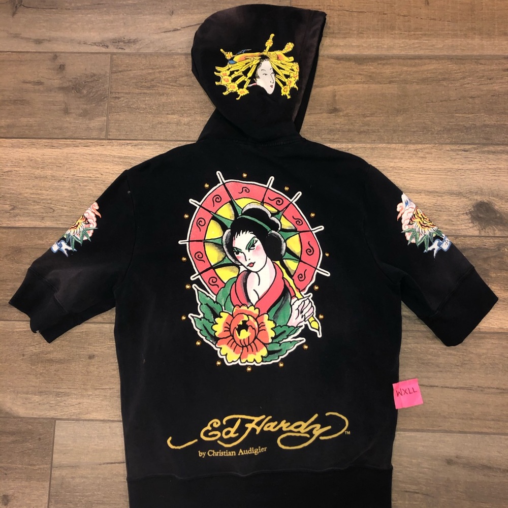 Ed Hardy Black Hoodie NWT Woman’s - Picture 2 of 4